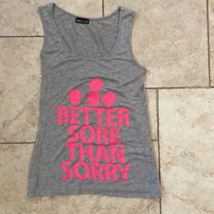 Better Sore Than Sorry Tank Top Size MED
